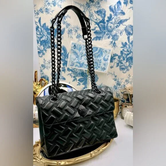 🆕 KURT GEIGER LONDON 🧿 NWOT Kensington Drench Bag, Black - Picture 2 of 16